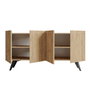Hanah Home Consola Pekin Roble con Estanterías, Mueble Auxiliar para Salón o Pasillo, 150x76x40 cm